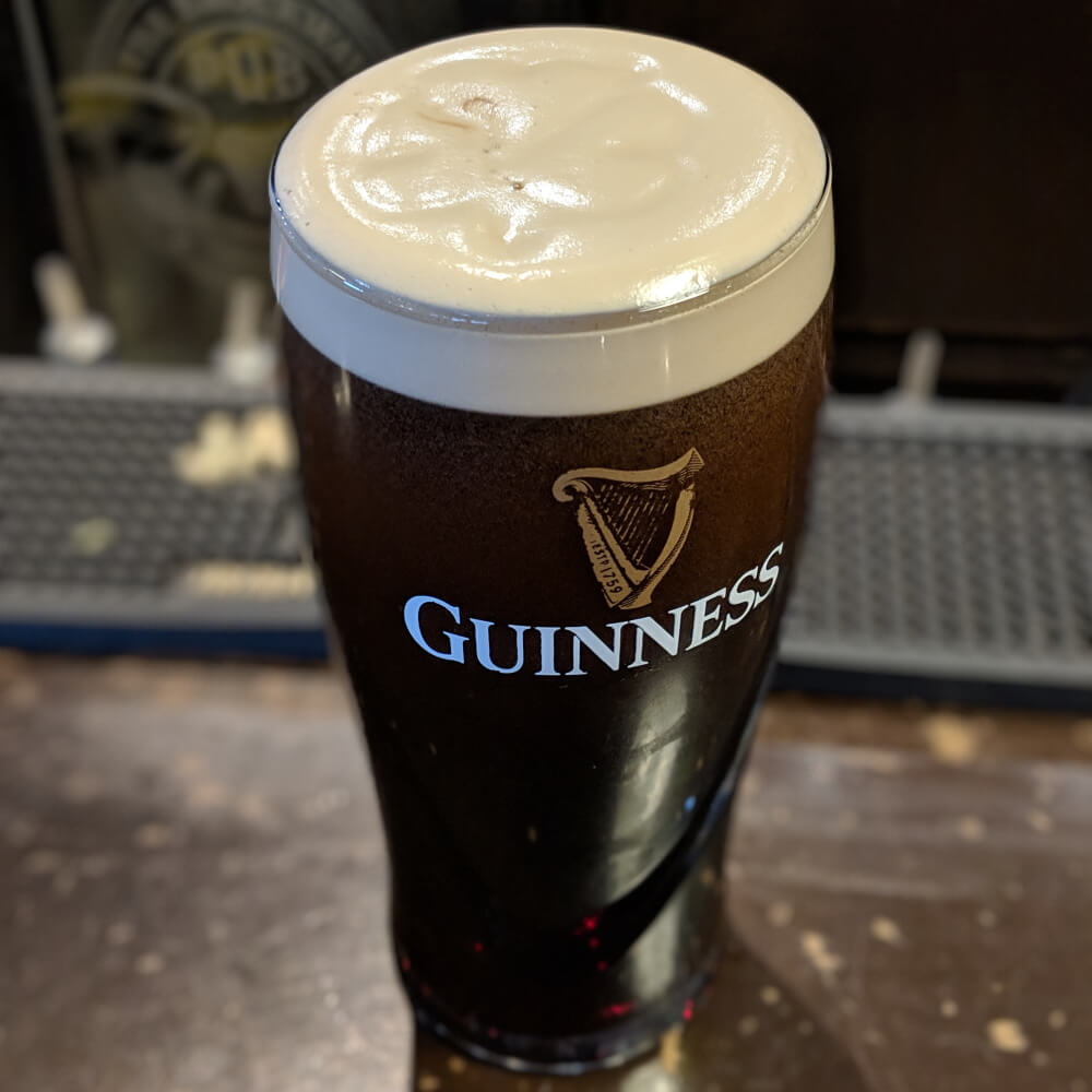 Perfect Pint of Guinness served at brockway irish pub in carmel